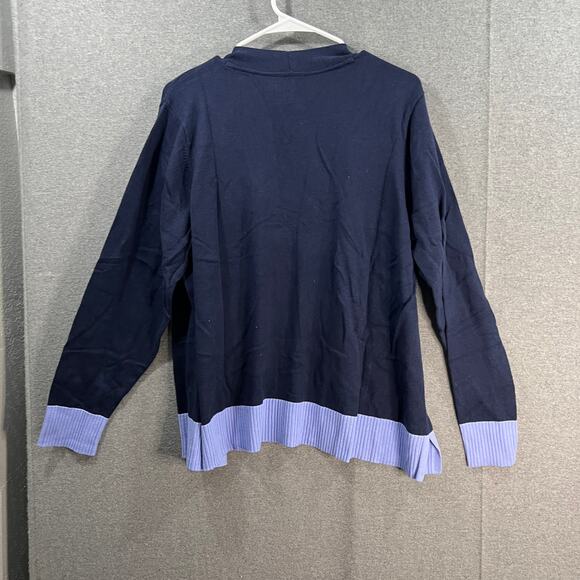 Isaac Mizrahi LIVE! Cardigan Sweater Navy, X-Large - Picture 2 of 8